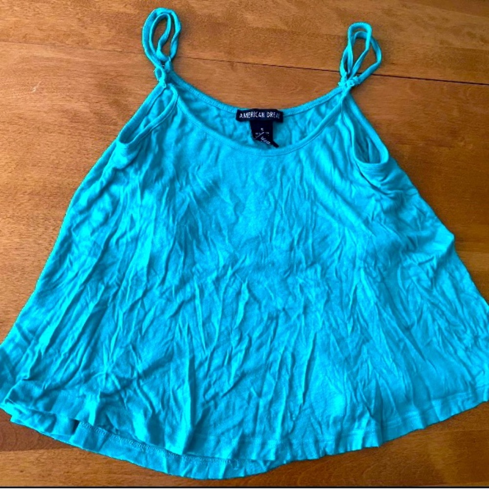 Green tank top with built-in bra